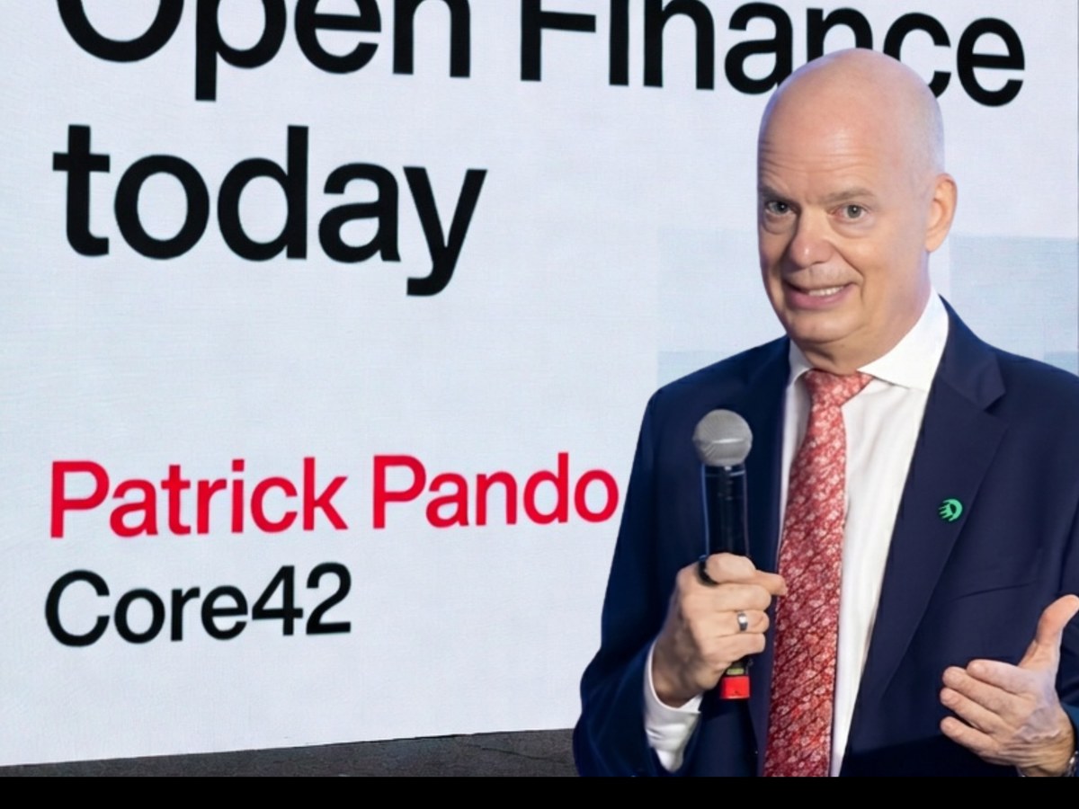 Patrick Pando speaking on Open Finance, Core42